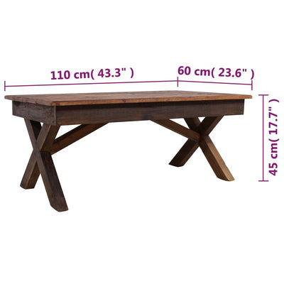 sofabord 110x60x45 cm blandet genbrugstræ