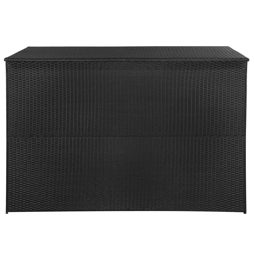 udendørs opbevaringskasse 150x100x100 cm polyrattan sort