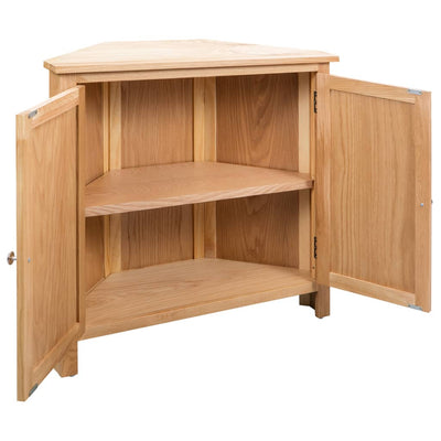 hjørneskab 80x33,5x78 cm massivt egetræ