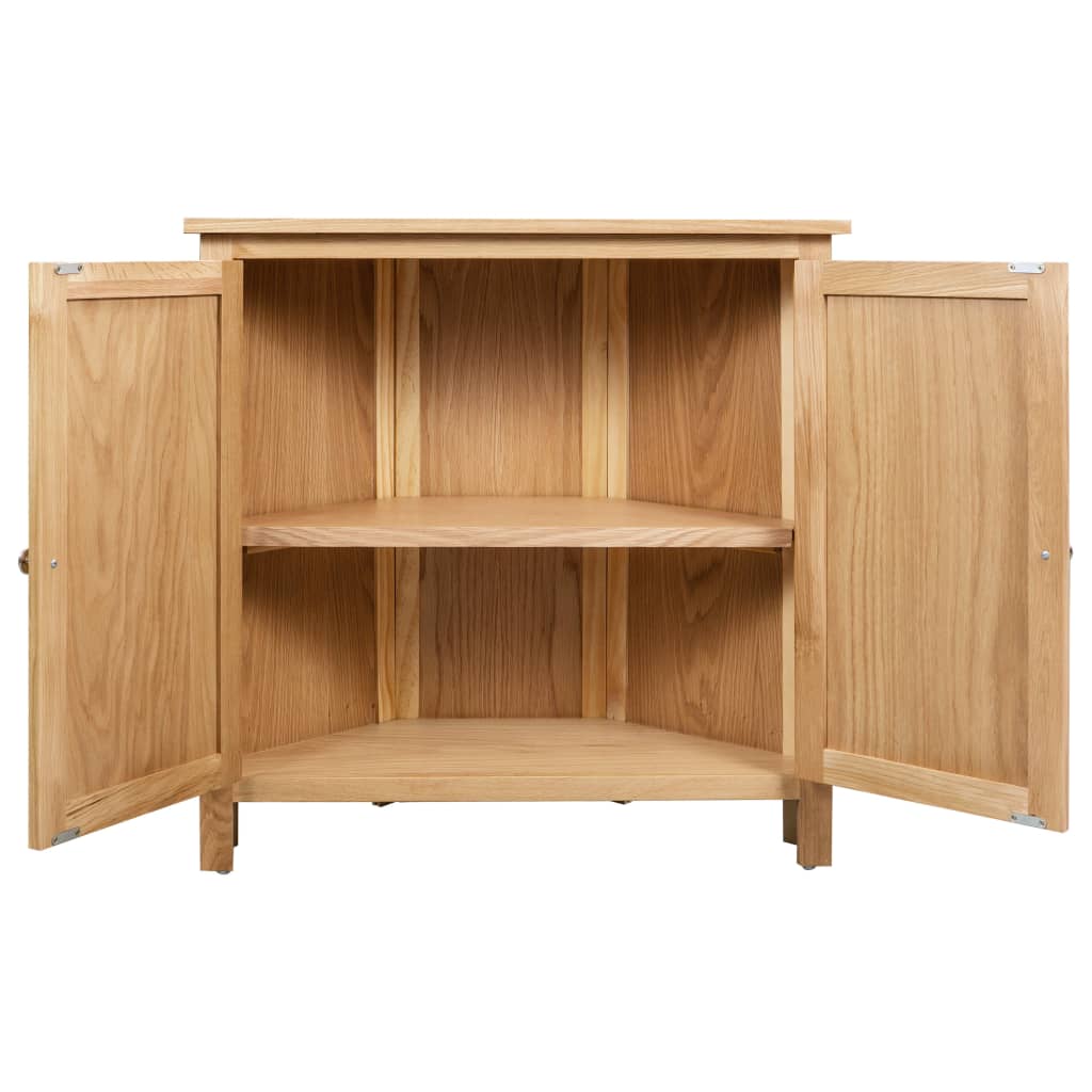 hjørneskab 80x33,5x78 cm massivt egetræ