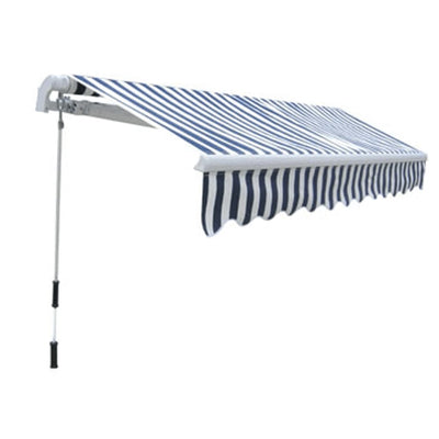 foldemarkise manuel betjening 300 cm blå/hvid