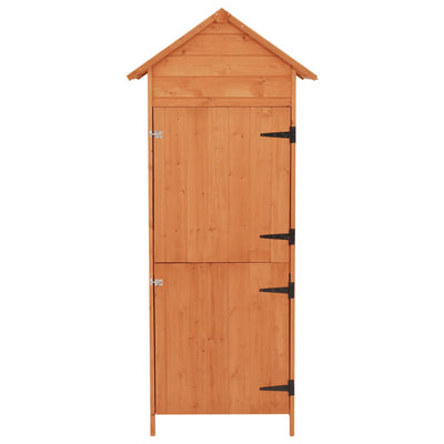 udendørs opbevaringsskab 42,5x64x190 cm brun