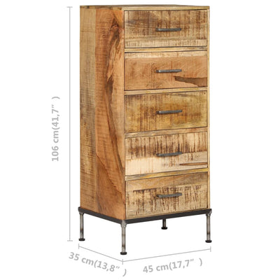 kommode massivt mangotræ 45 x 35 x 106 cm