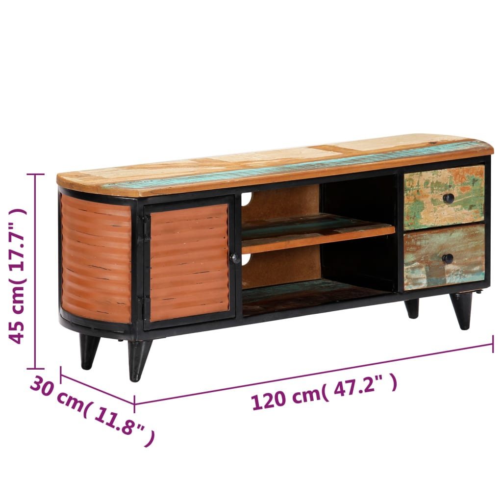 tv-skab 120x30x45 cm massivt genbrugstræ
