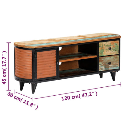 tv-skab 120x30x45 cm massivt genbrugstræ