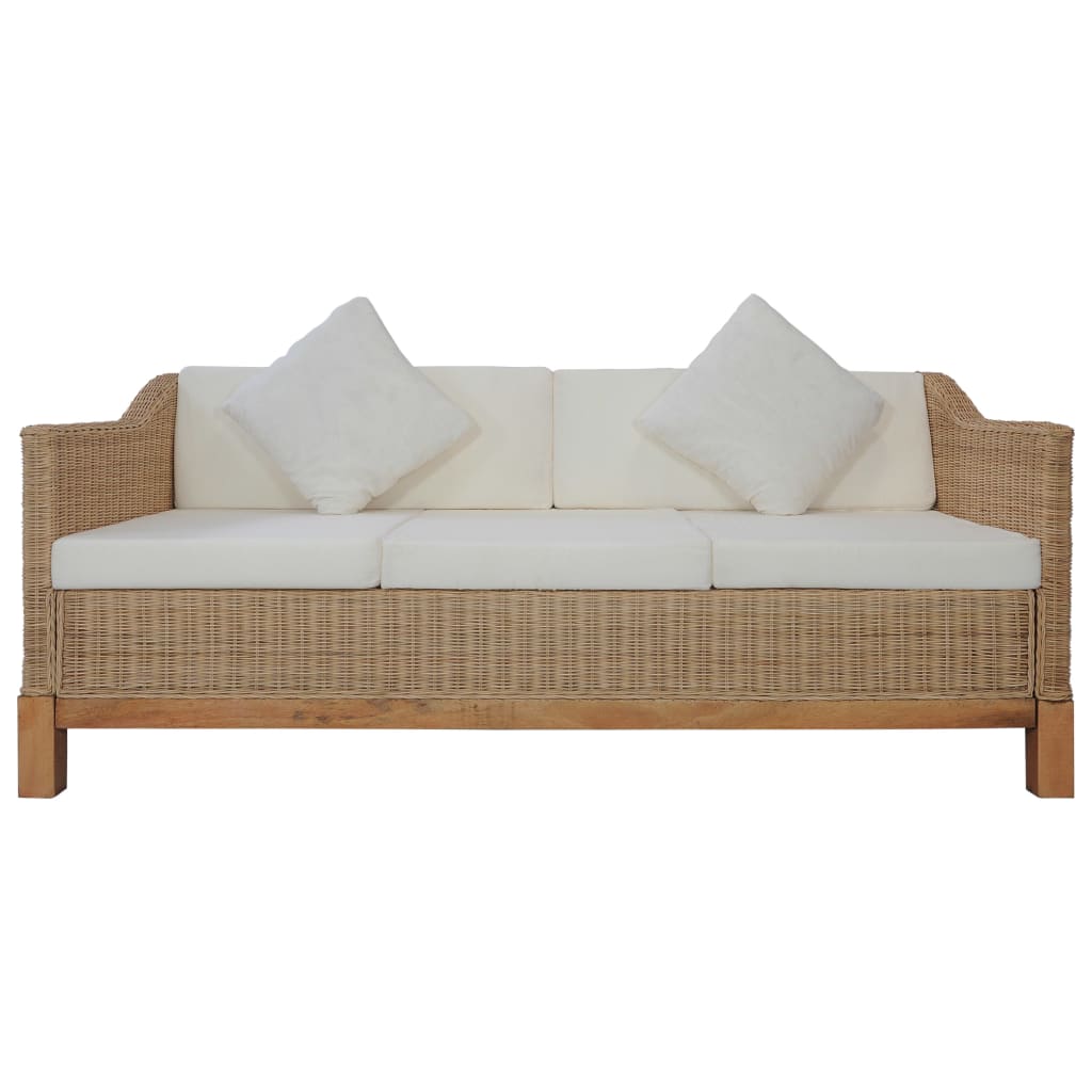 3-personers sofa med hynder naturlig rattan