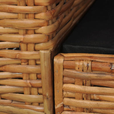 3-personers sofa med hynder naturlig rattan brun