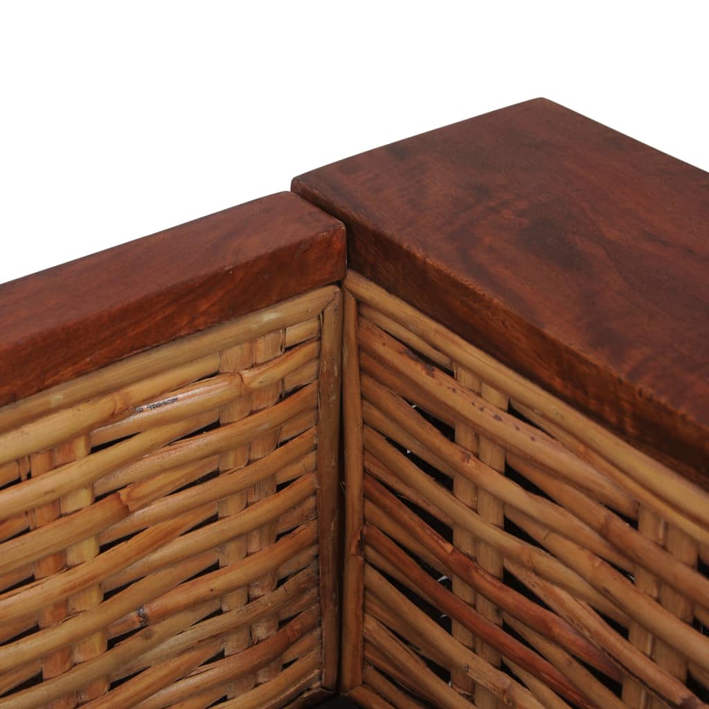 3-personers sofa med hynder naturlig rattan brun