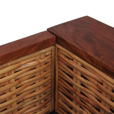 3-personers sofa med hynder naturlig rattan brun