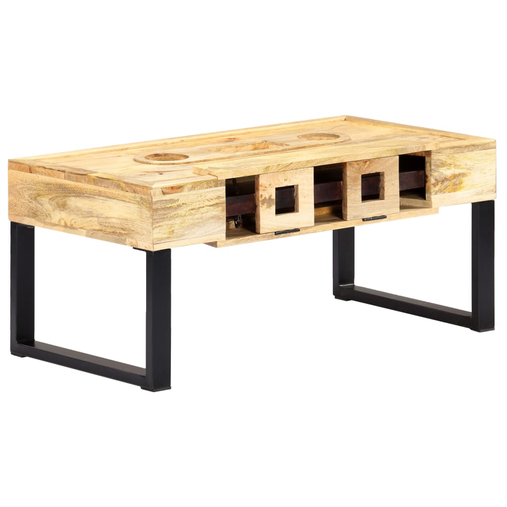 sofabord i kassettestil 100 x 52 x 45 cm massivt mangotræ