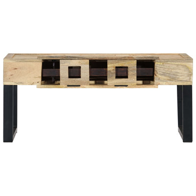 sofabord i kassettestil 100 x 52 x 45 cm massivt mangotræ