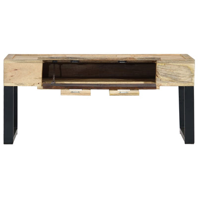 sofabord i kassettestil 100 x 52 x 45 cm massivt mangotræ