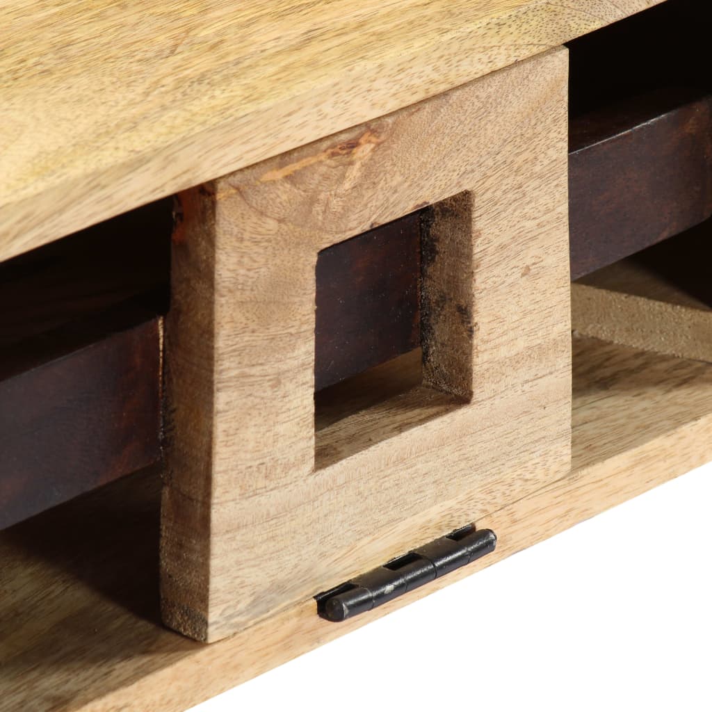 sofabord i kassettestil 100 x 52 x 45 cm massivt mangotræ