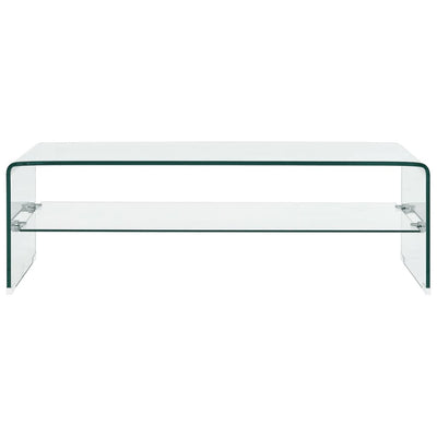 sofabord 98 x 45 x 31 cm hærdet glas transparent