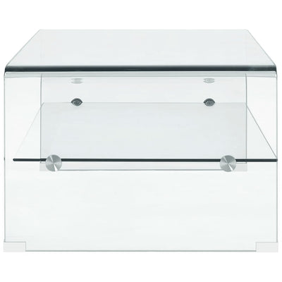 sofabord 98 x 45 x 31 cm hærdet glas transparent