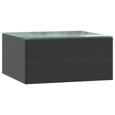haveloungesæt 7 dele med hynder polyrattan sort