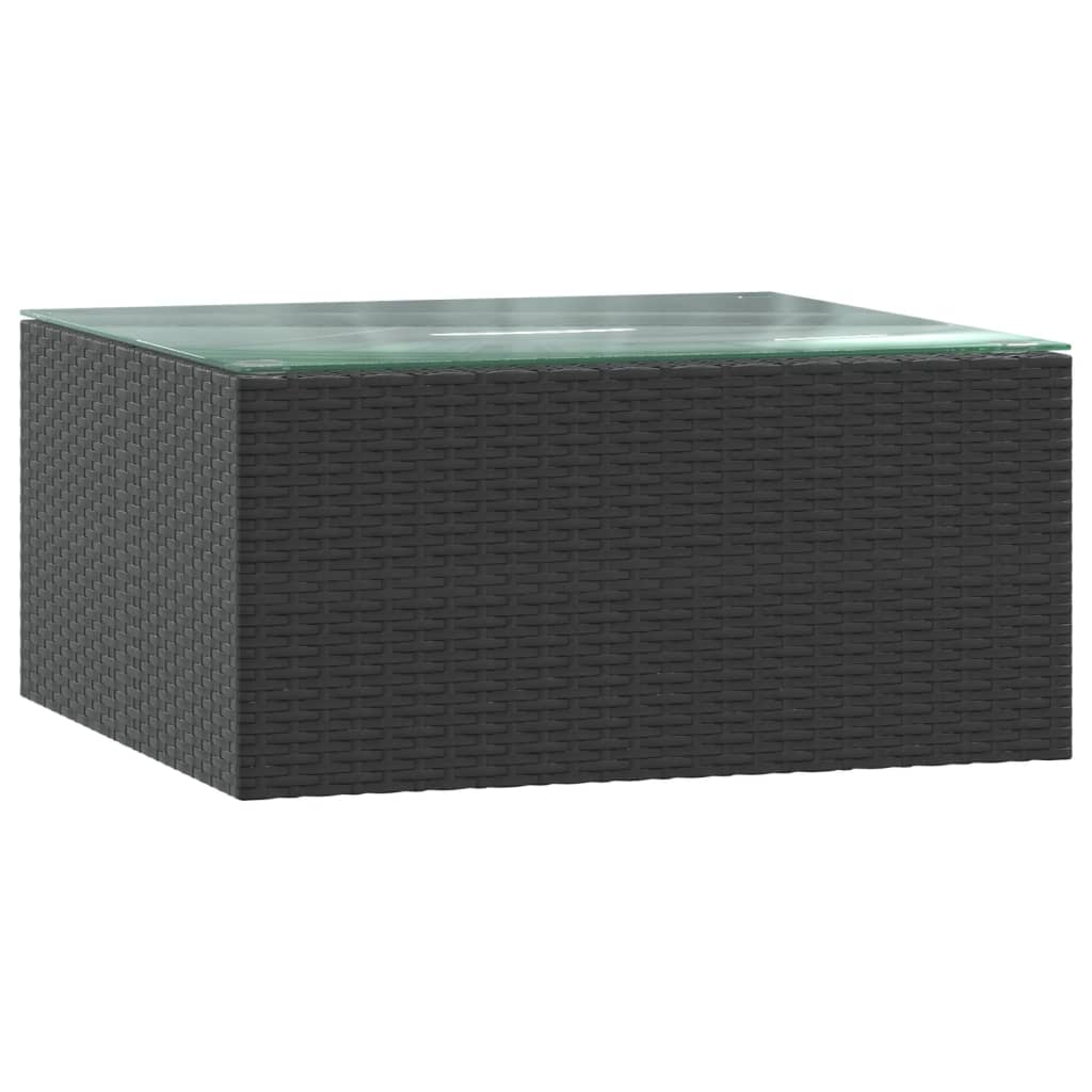 haveloungesæt 5 dele med hynder polyrattan sort