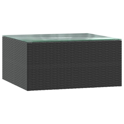 haveloungesæt 5 dele med hynder polyrattan sort