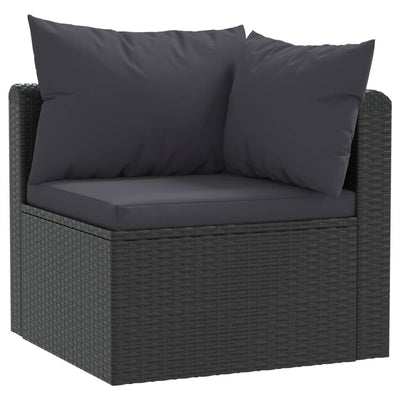 havesofasæt 2 dele med hynder polyrattan sort