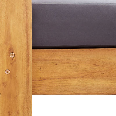 havesofa med hynder 140 cm massivt akacietræ grå