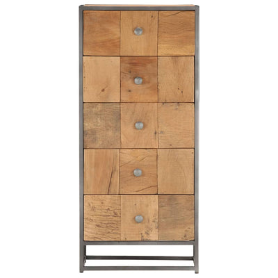 kommode 45x30x100 cm massivt genbrugstræ