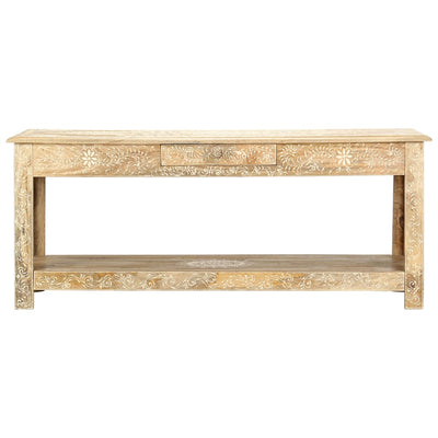 sofabord 110 x 50 x 45 cm håndmalet massivt mangotræ
