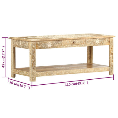 sofabord 110 x 50 x 45 cm håndmalet massivt mangotræ
