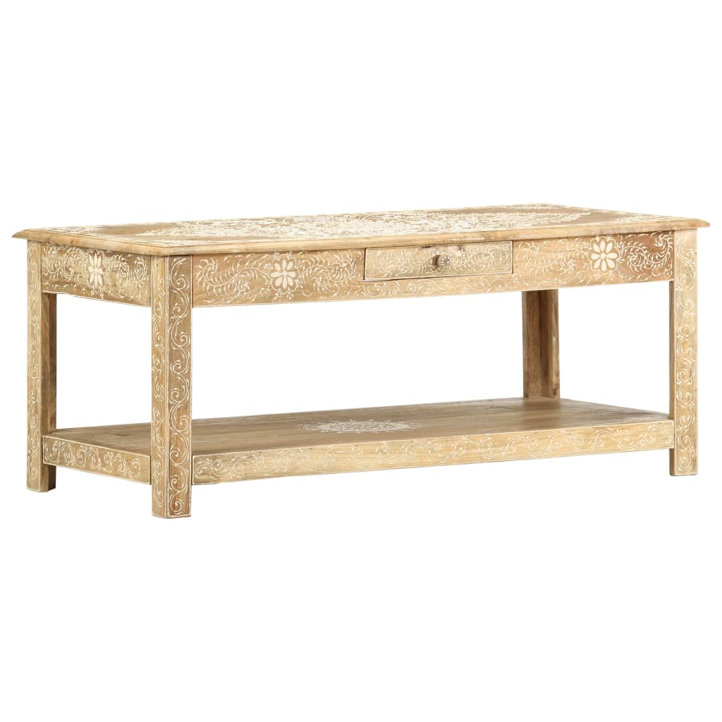 sofabord 110 x 50 x 45 cm håndmalet massivt mangotræ