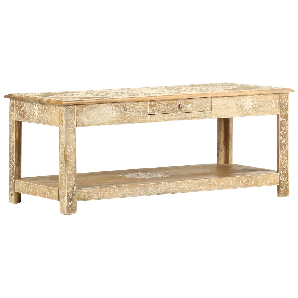 sofabord 110 x 50 x 45 cm håndmalet massivt mangotræ