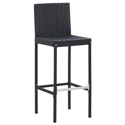 udendørs barsæt 7 dele med hynder polyrattan sort