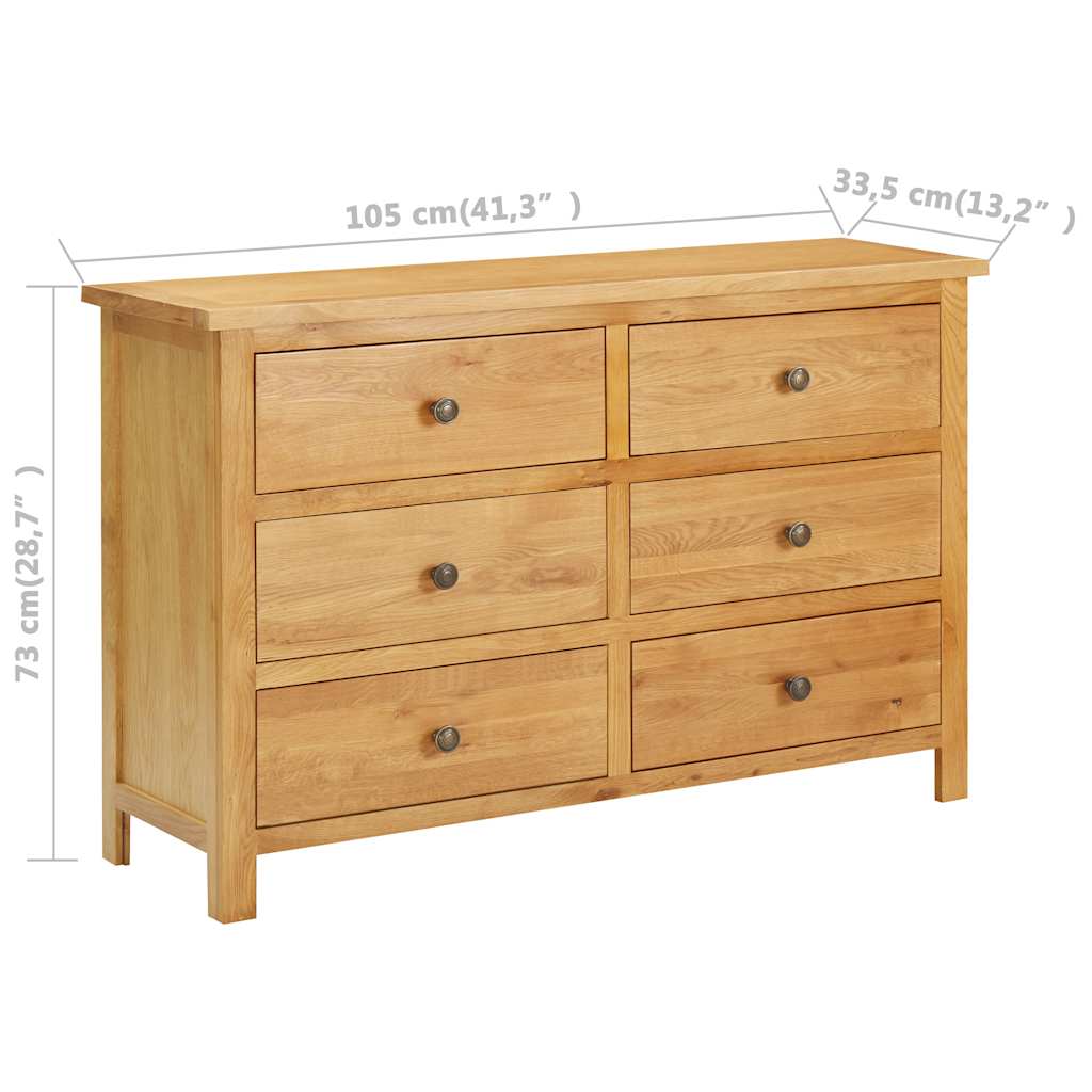 kommode 105x33,5x73 cm massivt egetræ