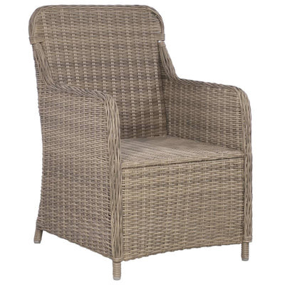 udendørs spisebordssæt 9 dele polyrattan brun