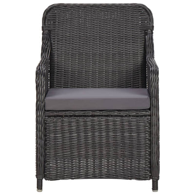 udendørs spisebordssæt 9 dele polyrattan sort