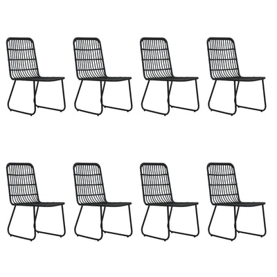 udendørs spisebordssæt 9 dele polyrattan og glas