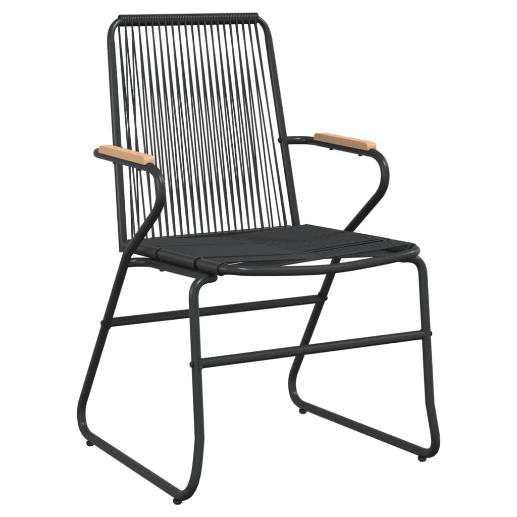 spisebordssæt til haven 9 dele PVC-rattan sort