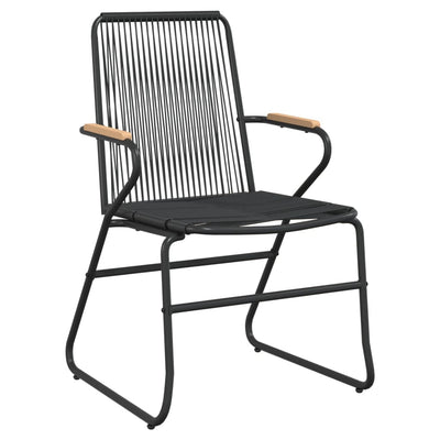 spisebordssæt til haven 9 dele PVC-rattan sort