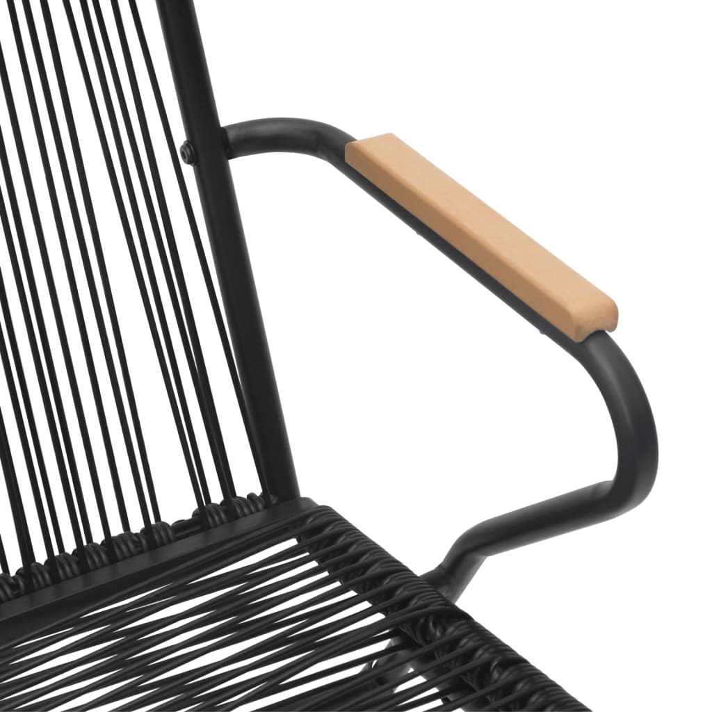 spisebordssæt til haven 9 dele PVC-rattan sort