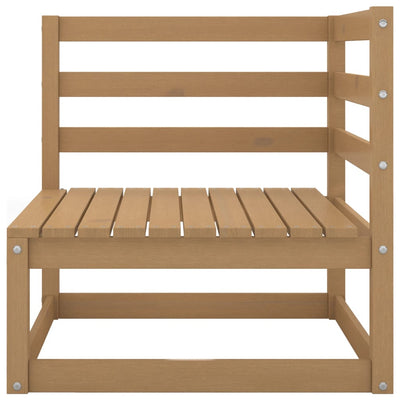 2-personers havesofa m. hynder massivt fyrretræ gyldenbrun