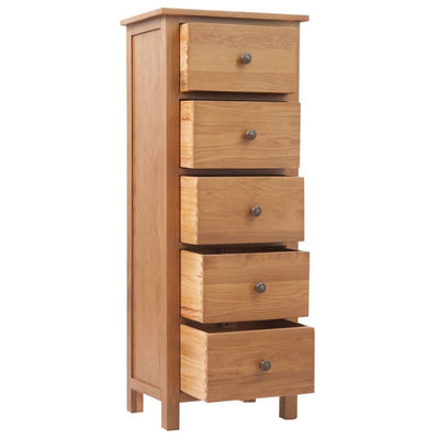 kommode 45x32x110 cm massivt egetræ