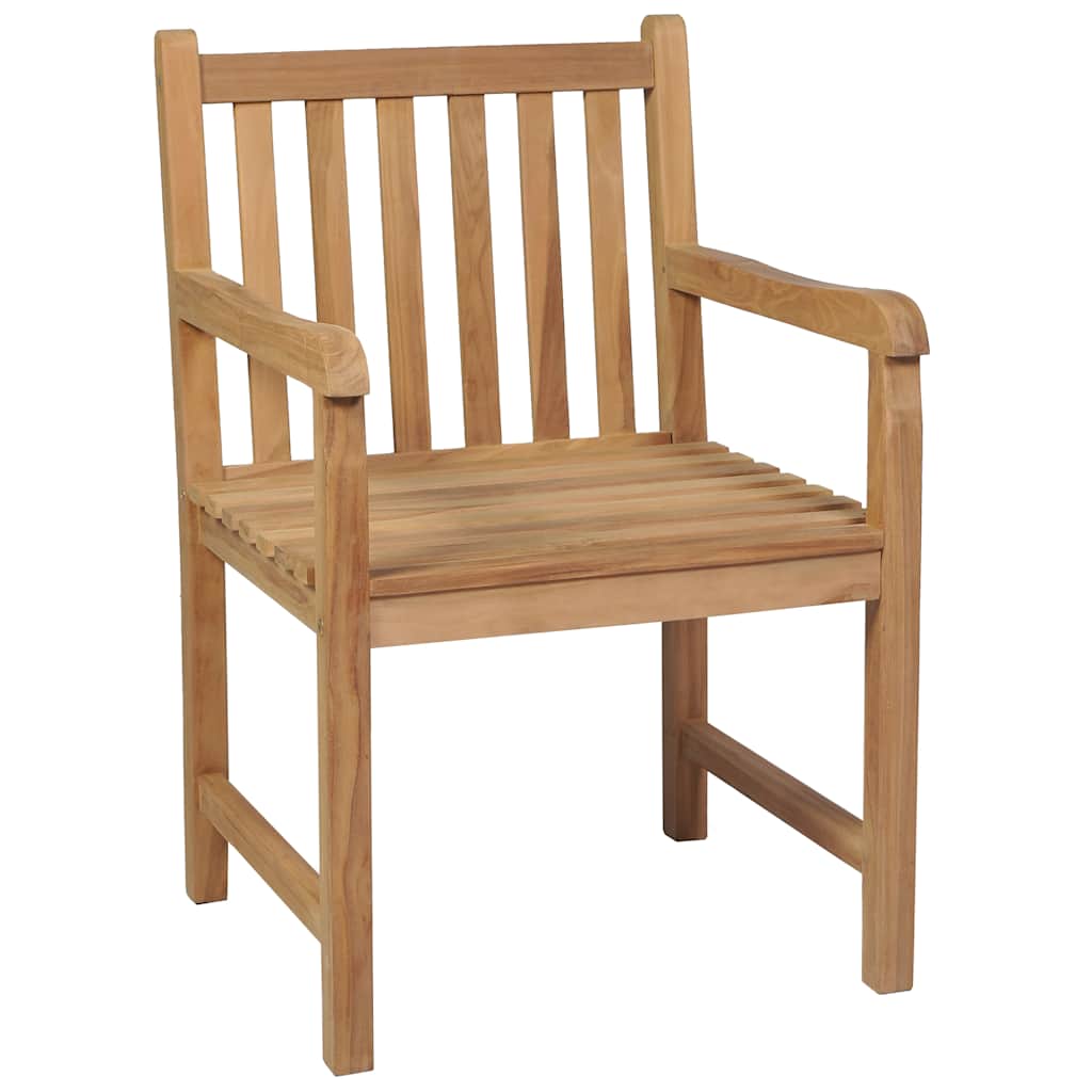 havestole 6 stk. med beige hynder massivt teaktræ