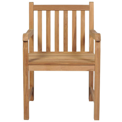 havestole 6 stk. med beige hynder massivt teaktræ