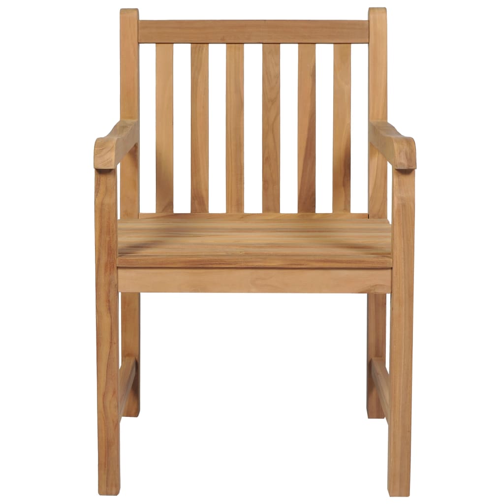 havestole 6 stk. med beige hynder massivt teaktræ