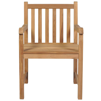 havestole 8 stk. med beige hynder massivt teaktræ