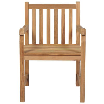havestole 8 stk. med beige hynder massivt teaktræ