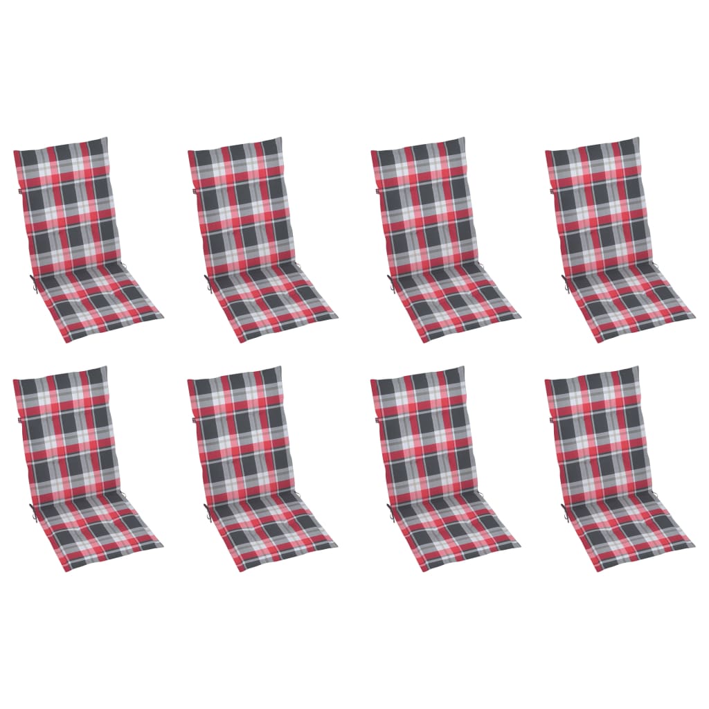 foldbare havestole med hynder 8 stk. massivt akacietræ