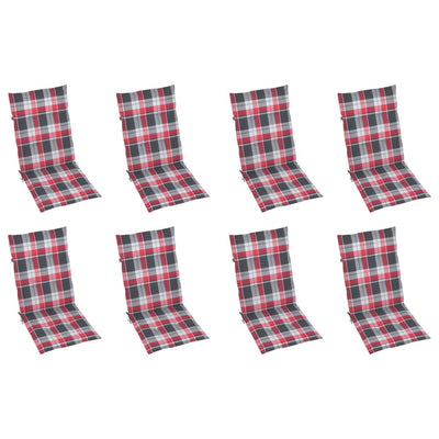 foldbare havestole med hynder 8 stk. massivt akacietræ