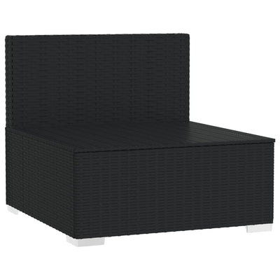 4-personers sofa med hynder polyrattan sort