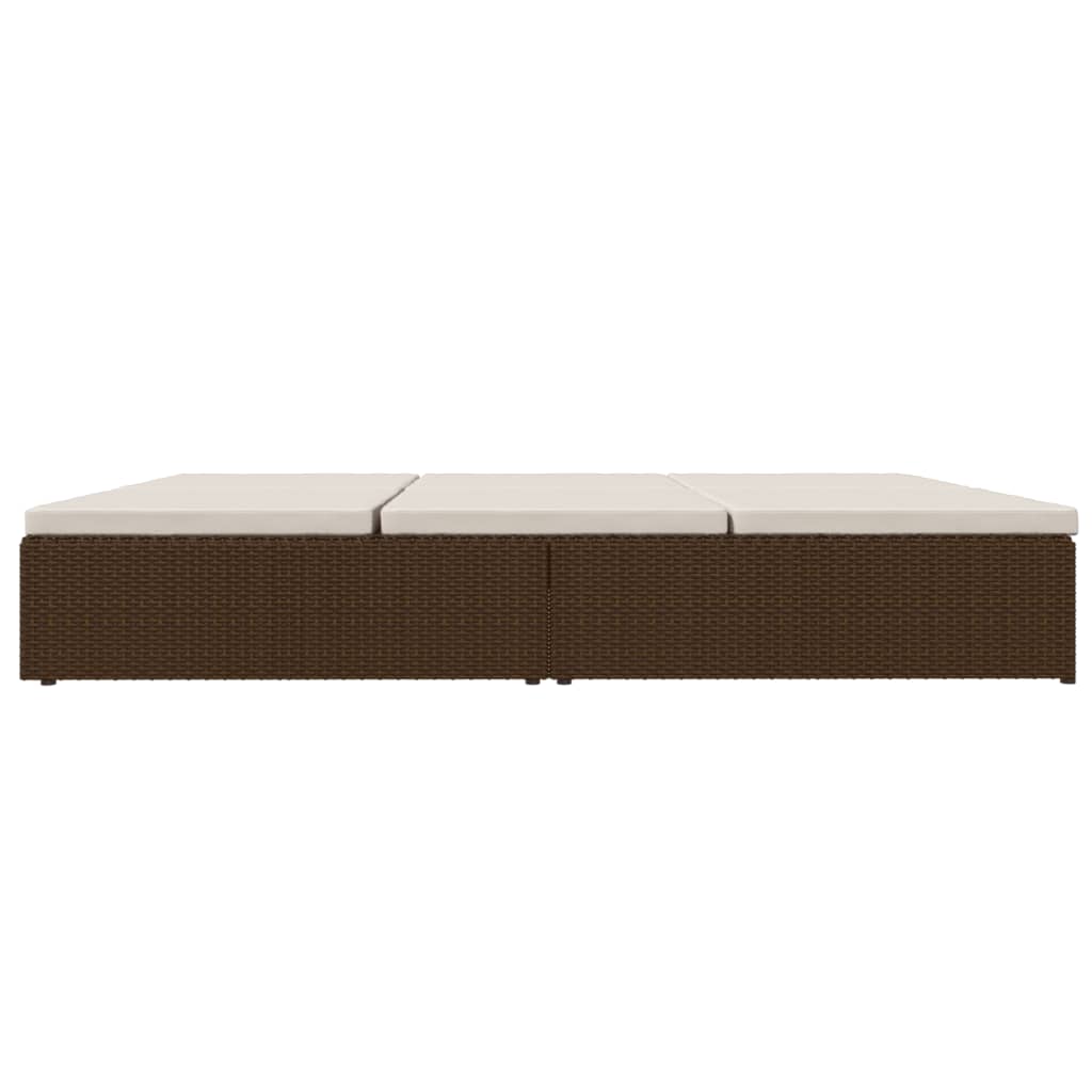 fleksibel soleng med hynder polyrattan brun