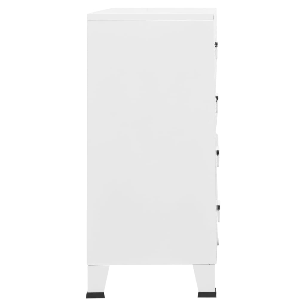 industriel kommode 78x40x93 cm metal hvid