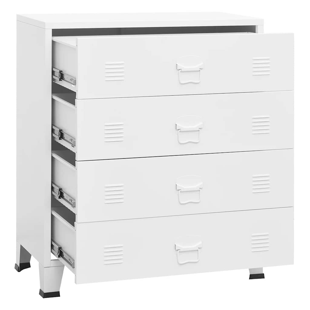 industriel kommode 78x40x93 cm metal hvid